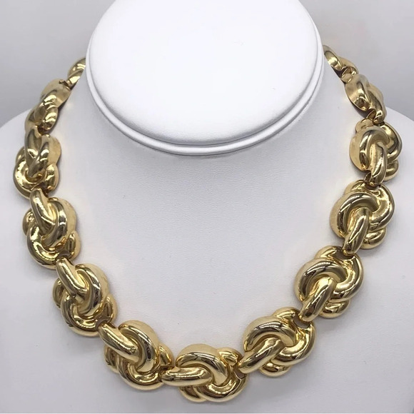 Anne Klein Jewelry - Anne Klein Vintage Gold Knot Link Necklace